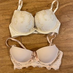 Aerie pink and cream bras set of two